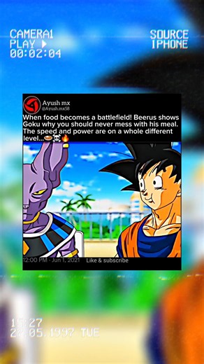 this moment goku start fight to lord beerus and goku fighting resion is food | #goku