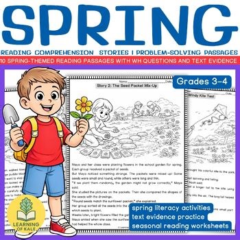 Spring Reading Comprehension Stories | Problem-Solving Passages Grades 3–4