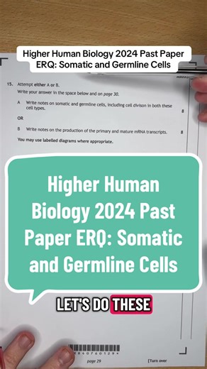 Higher Human Biology 2024: Somatic and Germline Cells