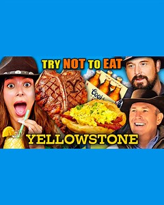 Try Not To Eat: Yellowstone! Yee Hawww! #foodchallenge #yellowstone #foodie #PVF | People Vs Food By React