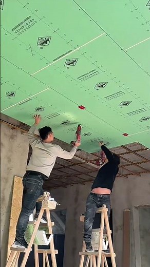 Gypsum board ceiling installation