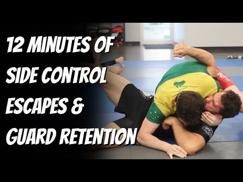 12 Minutes of BJJ Side Control Escapes & Guard Retention Focused Rolling