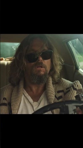 THE BIG LEBOWSKI - The Dude alias Jeff Lebowski drives and listens to CCR #CCR #TheDude #Lebowski
