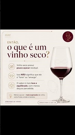 Classificação dos Vinhos Tranquilos em relação ao açúcar residual.
