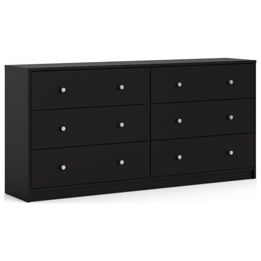 Tvilum Studio 6 Drawer Double Dresser for Adults, Black