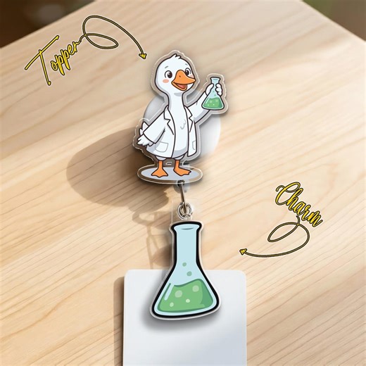 Funny Silly Laboratory Technician Goose Badge Reel, Lab Tech ID Holder, Scientist Badge Reel Accessories, Goose Badge Reel C2CX03-4 - Etsy