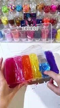 Make a rainbow slime~ A little story about playing with slime #DIY crafts #slime #slimestorytelli...
