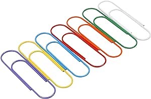 ForTomorrow Giant Paper Clip Jumbo - 56 Pcs 4 Inch Extra Large Colored Decorative Paperclips Smooth, Fun Big Binder Paper Clips (7 Colors, 10cm)