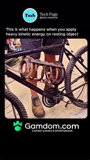 Tech page on Instagram: "When heavy kinetic energy is applied to a resting object, the results can be dramatic depending on the object’s mass, structure, and the amount of energy transferred. Essentially, the object experiences a sudden force that sets it into motion, often causing rapid acceleration, deformation, or even fragmentation. If the energy is concentrated at a point, it can create cracks, dents, or shattering, as the material’s internal bonds struggle to absorb the impact. In physics 