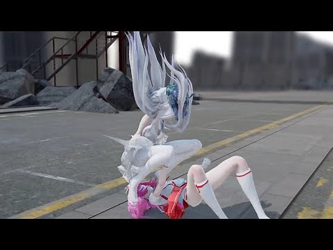 『MMD』Miku VS Haku! You have ever seen! 初音VS弱音，你没见过的世纪大战。