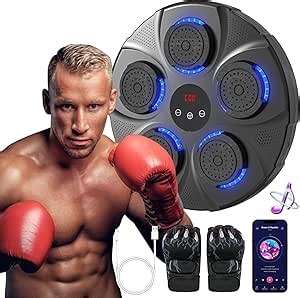 2024 Upgrade Smart Music Boxing Machine for Adults and Kids, Wall Mounted Bluetooth Electronic Boxing Trainer with Gloves, Boxing Target Workout Equipment for Home, Office, Gym