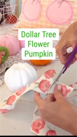 Olivia Parazine | Let’s create pretty floral pumpkins using craft paper, Mod Podge, and a Dollar Tree pumpkin for the perfect blend of charm and fall vibes!... | Instagram