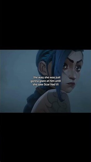 the fact that jinx didn’t shoot him, and ran to attack him, but not kill him #arcane #jinx
