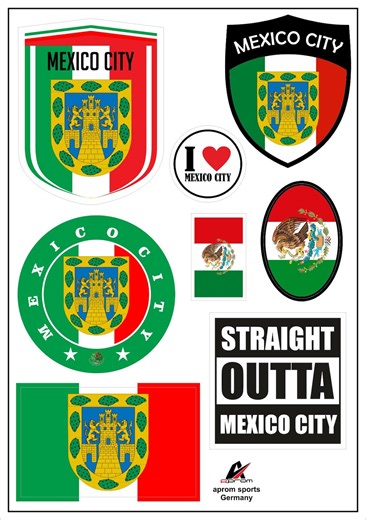 Mexico City Map Stickers (8 Pieces) - Car, Motorcycle, Biker Flag Stickers Decals Vinyl ST - Etsy