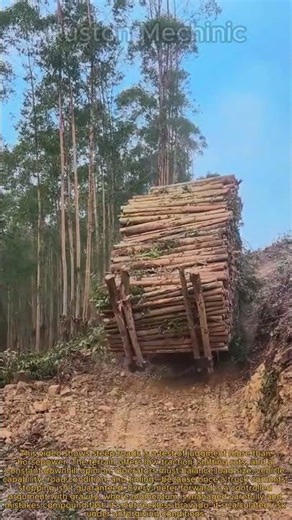 Dangerous Logging on Steep Slopes Extreme Overloading: Moving Logs on a Muddy Road