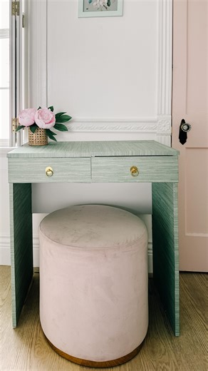 My bathroom is officially a construction mess 🙈😭 So I need a new place to get ready. This sounds like a good time for an Ikea hack! 🦹‍♀️ Would you add wallpaper to furniture? 🪑🤫 Full tutorial on the blog! 👩🏻‍💻 | At Home with Ashley