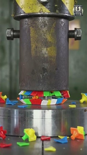 🔥 Extreme Crush Test: Rubik's Cube vs Hydraulic Press#HydraulicPress #RubiksCube #CrushTest