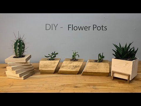 DIY 3 Small Wood Pots | Making Small Planters,Pots | How to Video