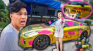 668K views · 10K reactions | SPRAY PAINT PRANK sa GTR ni Boss Jonah! Namimigay kami araw-araw! Kung gusto niyong mapili, register ka na dito sa link na nasa baba!  https://philucky.com?referralcode=643a2dcdf2ba4ef8fea8606e Dali lang manalo dito, recharge ka 200 babalik natin yan ng doble!  | Kumander Karla | Facebook