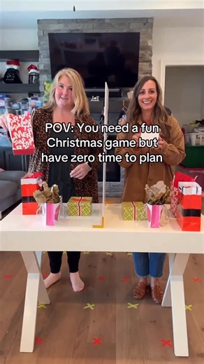 Party Games, Party Ideas & Party Food | Britni Vigil on Instagram: "This Christmas gift match game is so easy yet still so fun! My tips for making it ever better below! 🎁🎁🎁 Comment GAME and I’ll send you details plus more easy Christmas party games! 🎁 Make them all gift boxes so you can’t hear the bags rustle 🎁 Make a rule that there’s no talking in line for pre-planning 🎁 Make one line longer than the other so you’re mixing up the pairs each time 🎁 Make sure one gift doesn’t stick out so