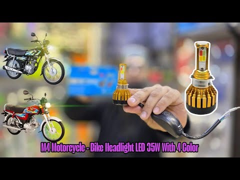 Universal M4 Motorcycle - Bike Headlight LED 35W With 4 Color #bikeaccessories #saleoffers