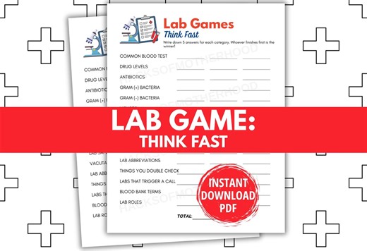 Lab Week Games Printable Lab Games Think Fast Lab Games Lab Week Activity Medical Laboratory Professionals Week Lab Tech Medical Lab - Etsy