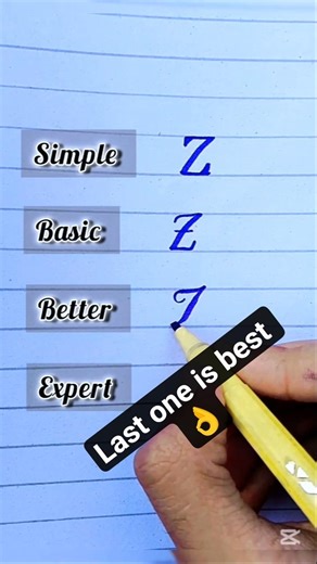 Last Letter 😳✍️|4 Ways to Write Z (Simple → Best) #shorts #shortsfeed #caligraphy #writing #english