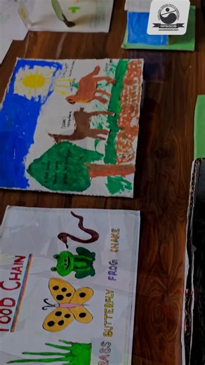 **Creative Minds at Work!** The students of **Class IV and V** showcased their creativity and scientific understanding by preparing **innovative models** on *Simple Machines* and *Food Chains* using **waste materials** like cardboard, paper, and plastic bottles — promoting the idea of *“Best out of Waste.”* Through the **Food Chain models**, students beautifully demonstrated how all living beings on Earth are **interconnected** and how **energy transfers** from one organism to another in nature.