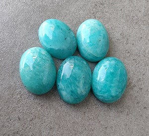 Natural Amazonite Cabochon: AAA  Oval Shape Flat Back Calibrated Gemstones - Etsy