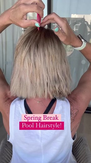 Easy Pool Day Hairstyles: Cute Pin Back Bangs Tutorial