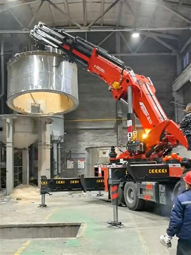 Heavy Industrial Equipment Installation with Knuckle Boom Crane