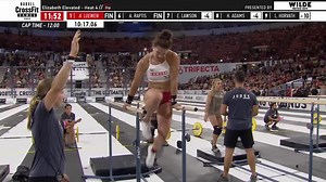 Squat cleans and dips with parallel bar traverses — a twist on the classic CrossFit benchmark workout, Elizabeth. | The CrossFit Games