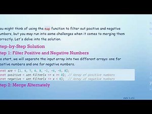 How to Arrange an Array in Alternate Negative & Positive Numbers Using JavaScript