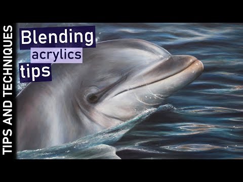 Realistic Dolphin acrylic painting | Painting water