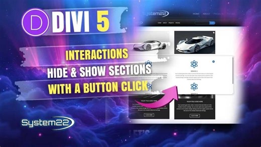 Divi 5 Show Hide Sections on Button Click (No Code!) – NEW Interactions Feature | Jamie Henry