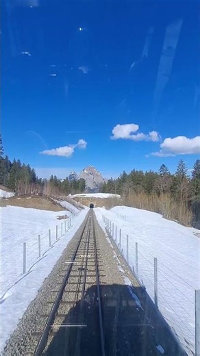 Funicular ride down from Stoos on the world’s steepest funicular 🚞✨ up to 110% gradient