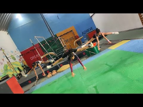 Aerobic Gymnastics - Helicopter, Straddle 360 Turn & Straddle Jump To Push- Up Position