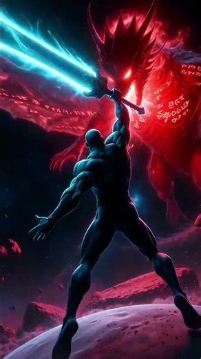 Planet Sized Sword vs Dragon God ⚔️🐉 #aianimation #cosmichorror