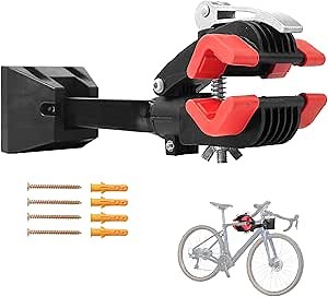 NATGAI Bike Repair Stand, Foldable Heavy Duty Wall Mount Bike Repair Stand Bicycle Maintenance Rack Workstand, Adjustable Removable Home Bicycle Maintenance Stand for Variety of Bikes