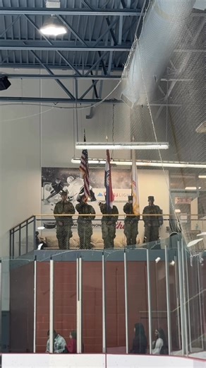 17 reactions | The end of the National Anthem with MSU ROTC Color Guard joining us tonight! | Missouri State Division III Hockey | Facebook