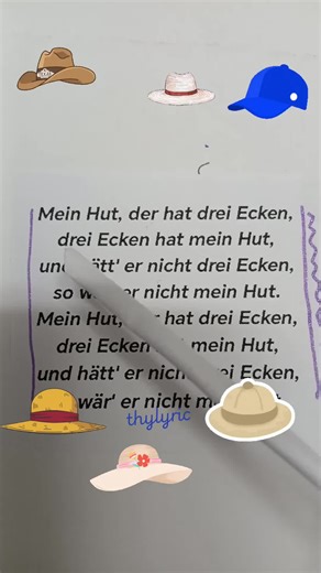 Mein Hut der hat drei Ecken #musik #kinderlieder #kindermusik #Lied singen für Kinder #fürdich