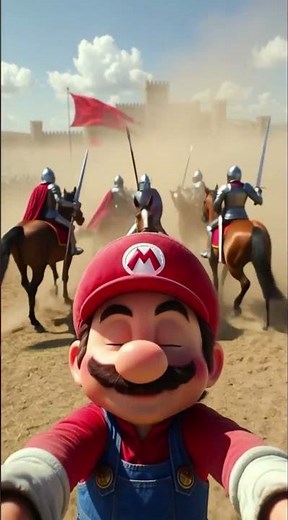 Mario viaja al pasado y encuentra caballeros medievales entrenando ⚔️🏰