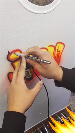 Airbrush Flame Graffiti Art by Josh