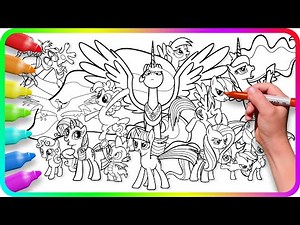 MY LITTLE PONY Coloring Pages - Heroes / How to draw My Little Pony. Easy Drawing Tutorial Art. MLP.