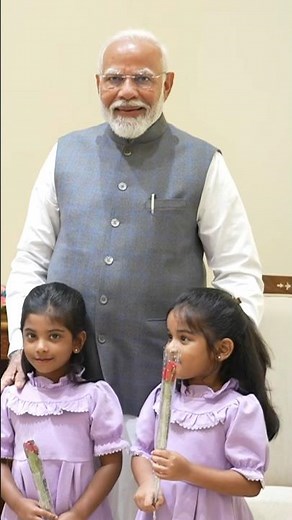 Adorable! 😍 PM Modi's special meeting with his young friends | #shorts