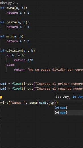CALCULADORA EN PYTHON #short #pythonforbeginners #pythonprogramming #python