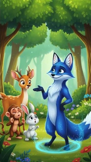 నీలి నక్క కథ 🦊 | Blue Jackal Story #panchatantra #shorts #moralstories #telugustories #kidsstories