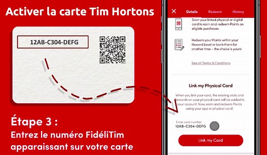 Activer la carte FideliTim programme de fidélité Tim Hortons