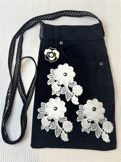 Upcycled Denim Shoulder/crossbody Purse Made From Recycled Jeans - Etsy