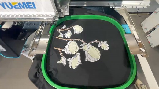 YUEMEI single head embroidery machine with laser cutting device Suitable for patches embroidery | Yuelong Sewing Equipment